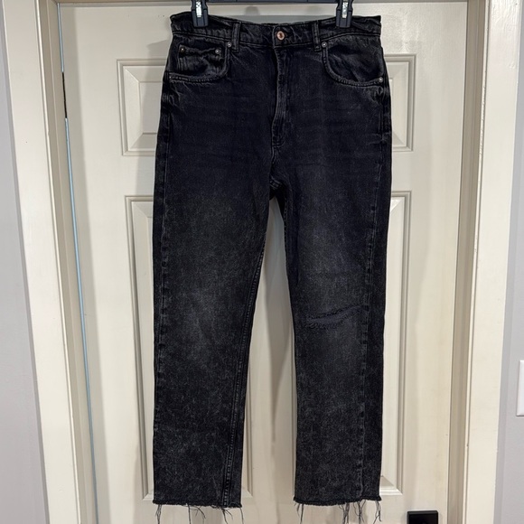 Free People Distressed Black Mom Jeans - Picture 4 of 9